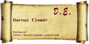 Darnai Elemér névjegykártya
